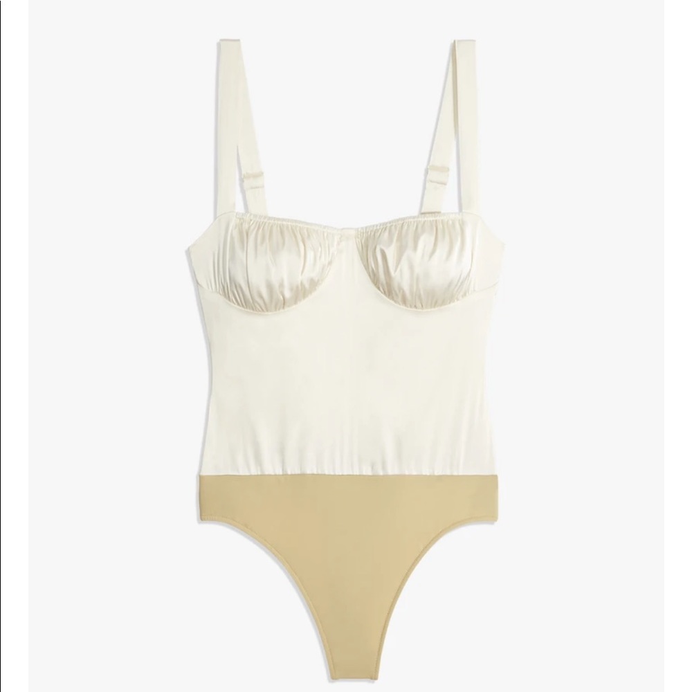 RUCHED TANK STRETCH CHARMEUSE BODYSUIT
